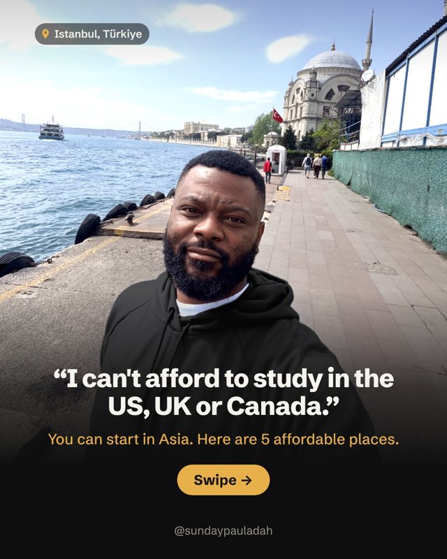 Instagram post: Affordable places in Asia