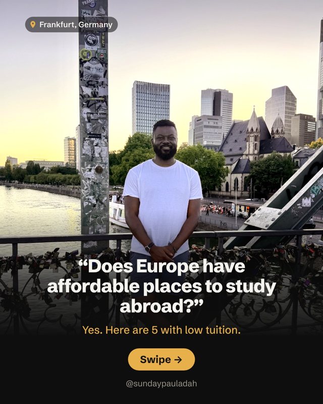 Instagram post: Affordable places in Europe