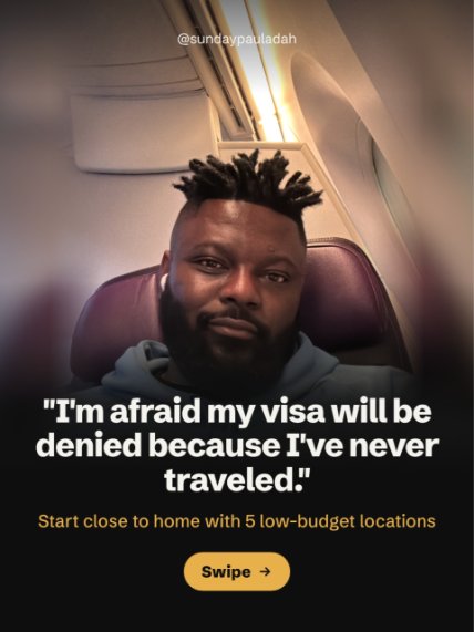 Instagram post: Visa with no travel history